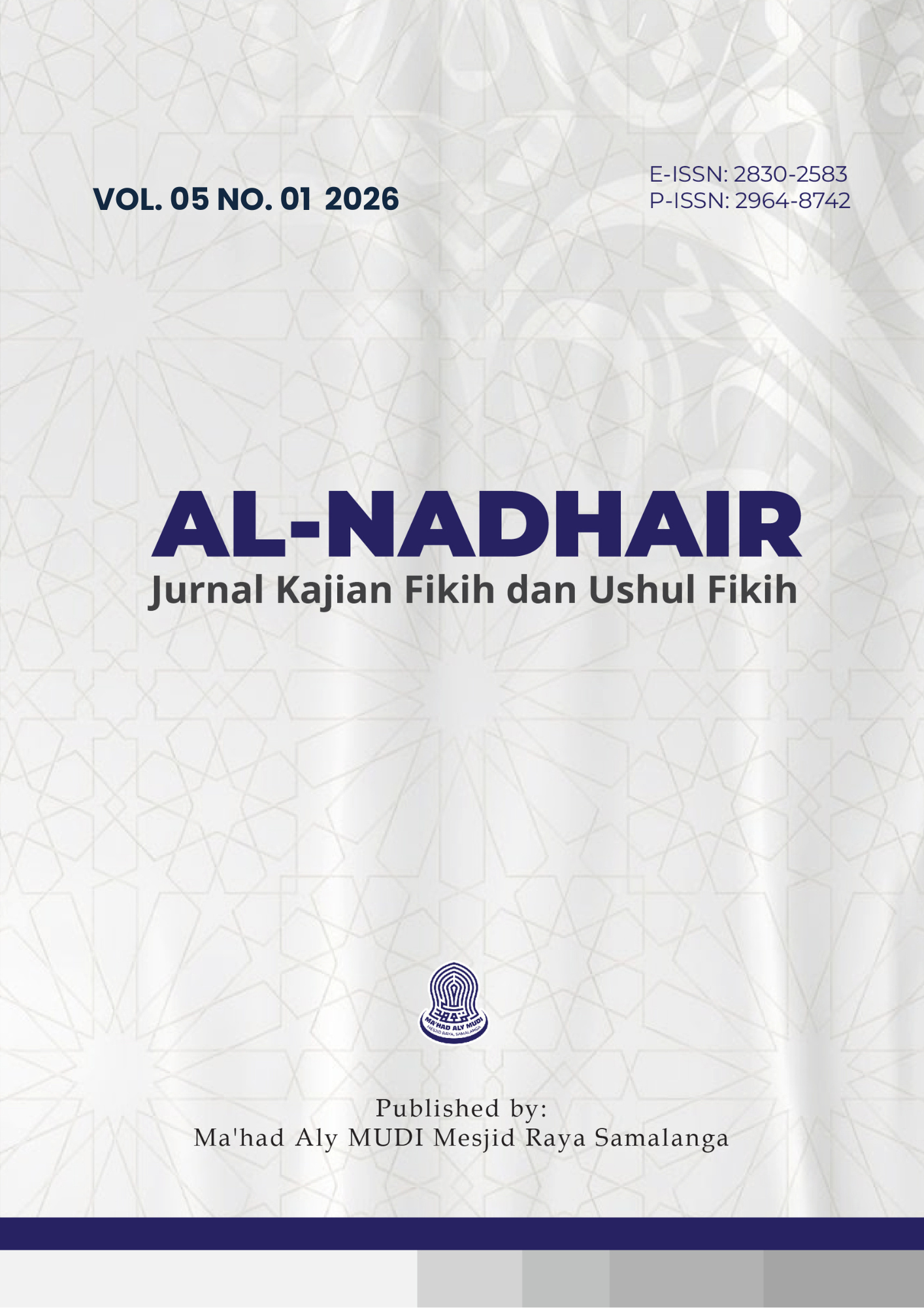 					View Vol. 5 No. 01 (2026): Al-Nadhair
				